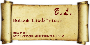 Butsek Libériusz névjegykártya